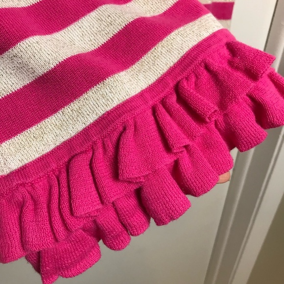 Lilly Pulitzer Stripe Knit Sweater Dress Metallic Nude & Pink Girls Sz XL (12-14 - Picture 4 of 7